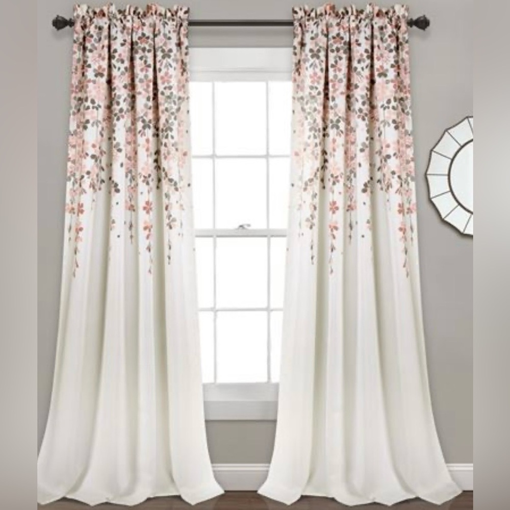 Lush Decor Weeping Flowers Room Darkening Curtain Panel Pair 52"W x 84"L